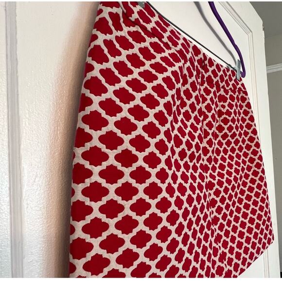 Loft Preppy Chic Red White Geometric Print A-Line Mini Skirt, Lined,  Size 4 - Picture 7 of 15
